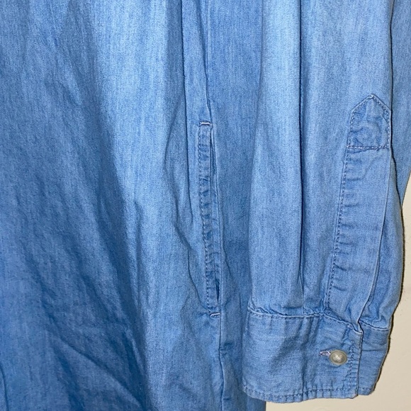 Faux Jean Long Sleeved Dress with Pockets - Picture 4 of 4